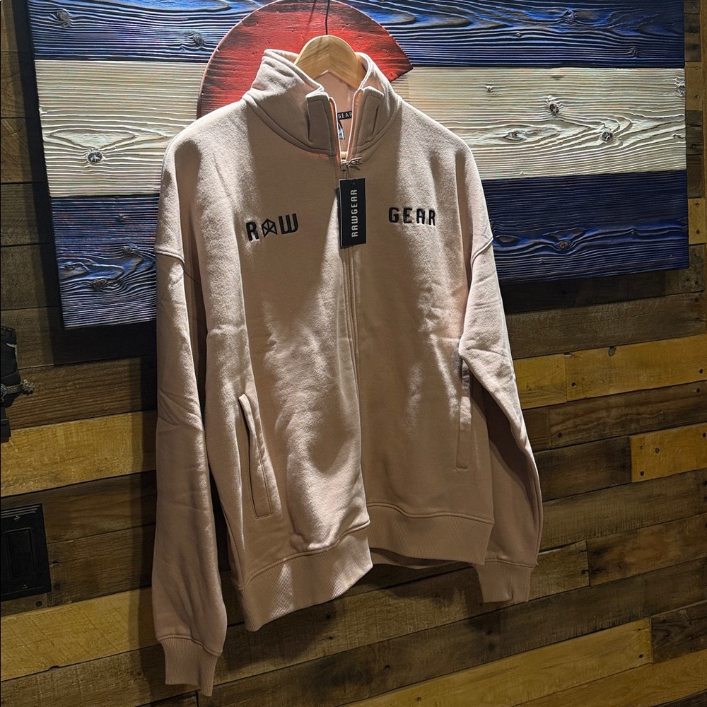 Raw Gear Beige Half-Zip Sweatshirt